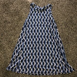 Blue and white dress